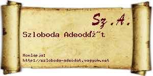 Szloboda Adeodát névjegykártya